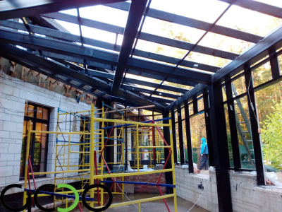 Ленточный фундамент под зимний сад -пристройка к существующему дому-п.Знаменское