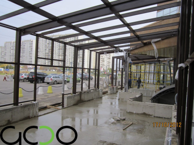 Фундамент под пристройки-павильоны с кровлей к существующему зданию-в Митино